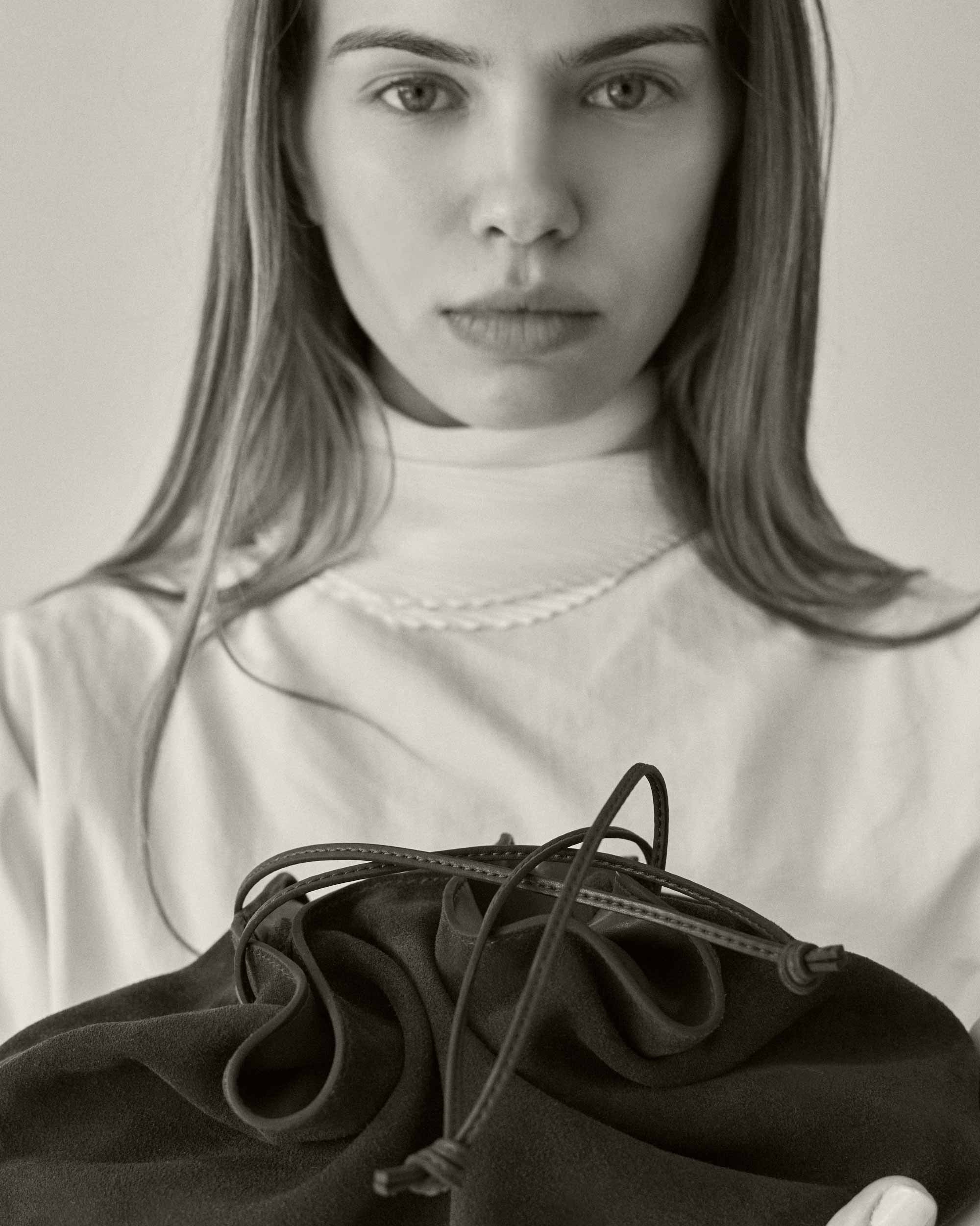 Rylan Camille Black Suede Clutch Bag by Brooke Testoni