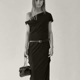 Rylan Camille Black Suede Clutch Bag by Brooke Testoni