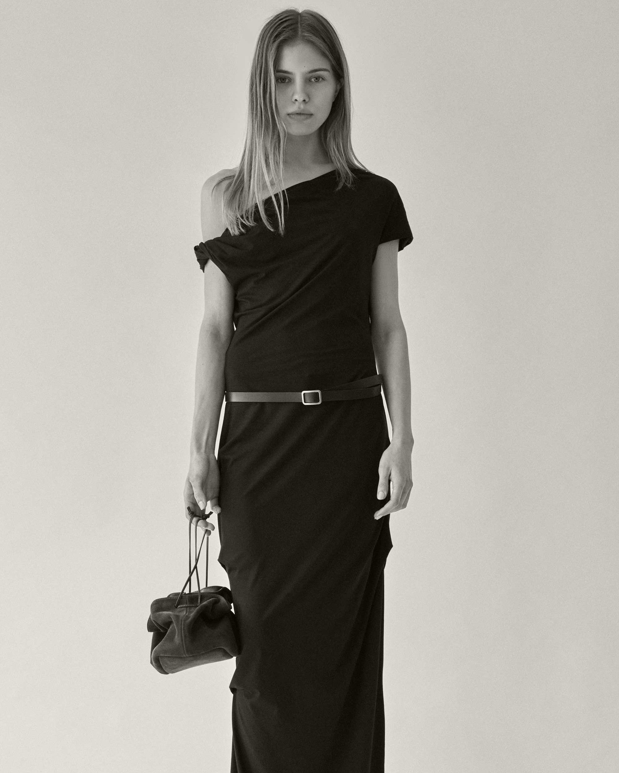 Rylan Camille Black Suede Clutch Bag by Brooke Testoni