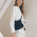 Rylan Camille Black Suede Clutch Bag by Brooke Testoni