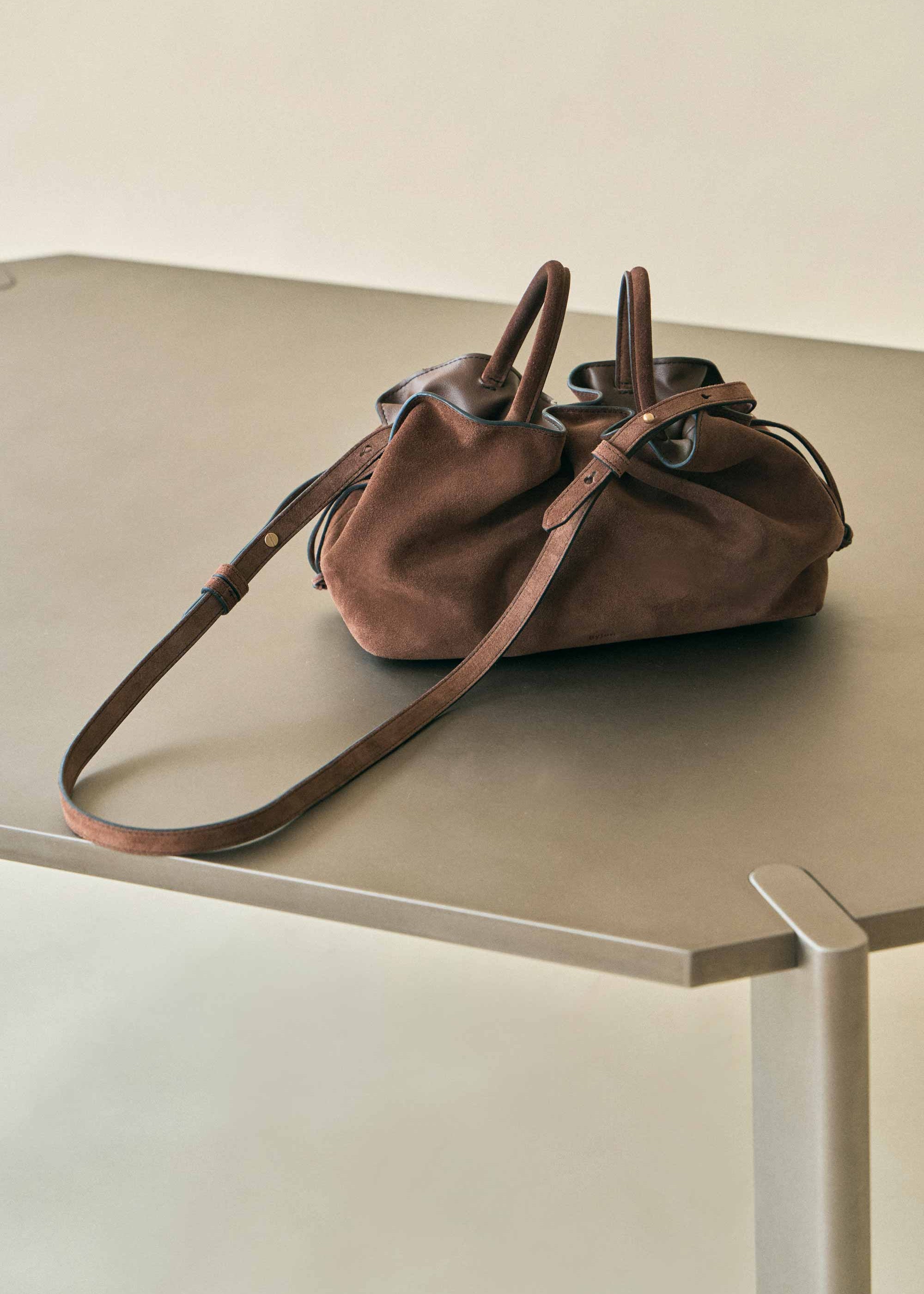 Rylan Mila Brown Suede Medium Tote by Brooke Testoni