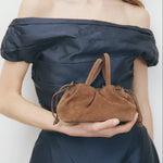Rylan Mila Brown Suede Mini Tote by Brooke Testoni