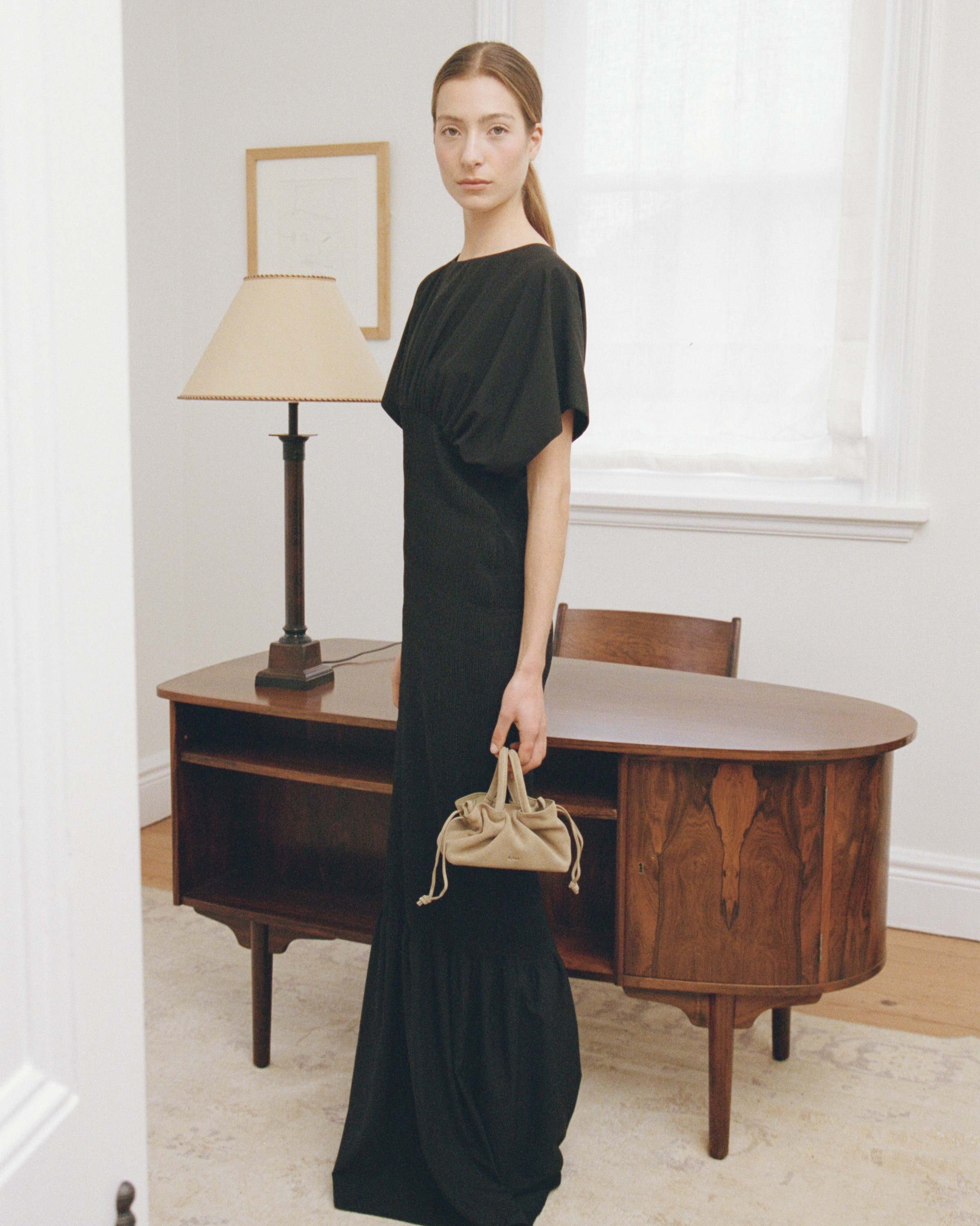 Rylan Mila Sand Suede Mini Tote by Brooke Testoni