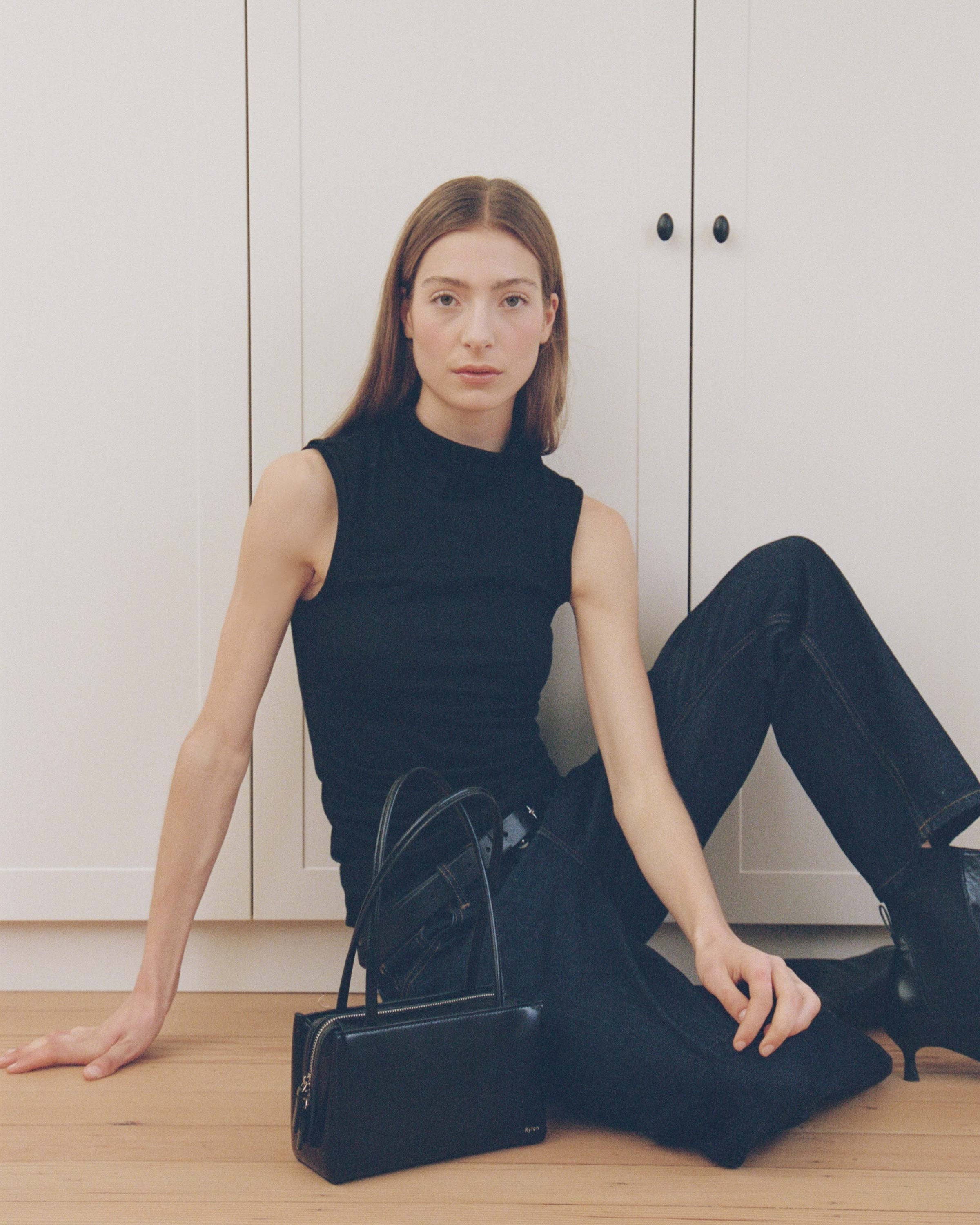 Rylan Phoebe Black Small Shoulder Bag by Brooke Testoni