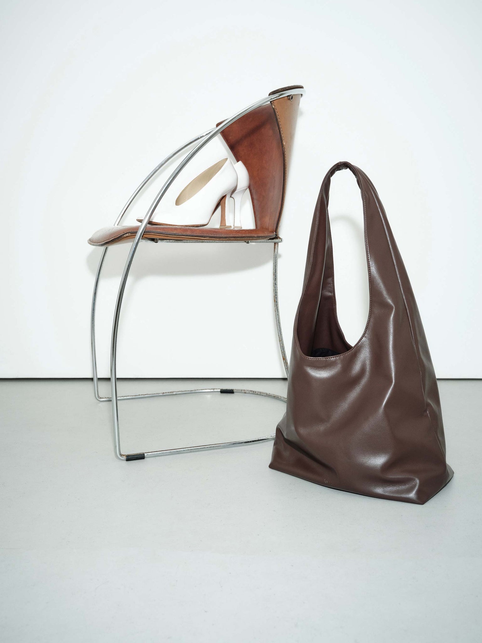 Rylan, Rylan Studio, Louie Dark Brown Alt-Leather Hobo Bag, Vegan Leather, Brooke Testoni