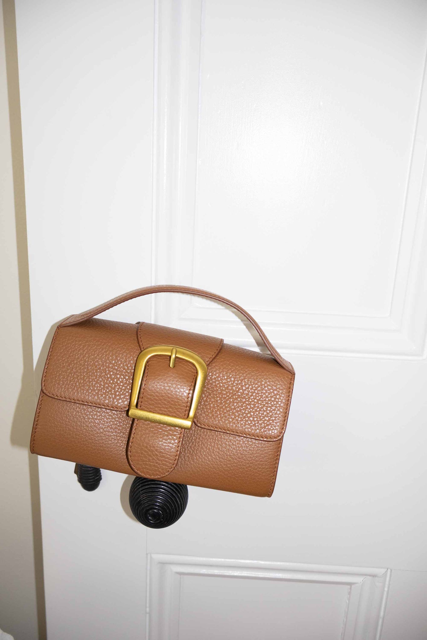 Tan Grained Mini Satchel Sample