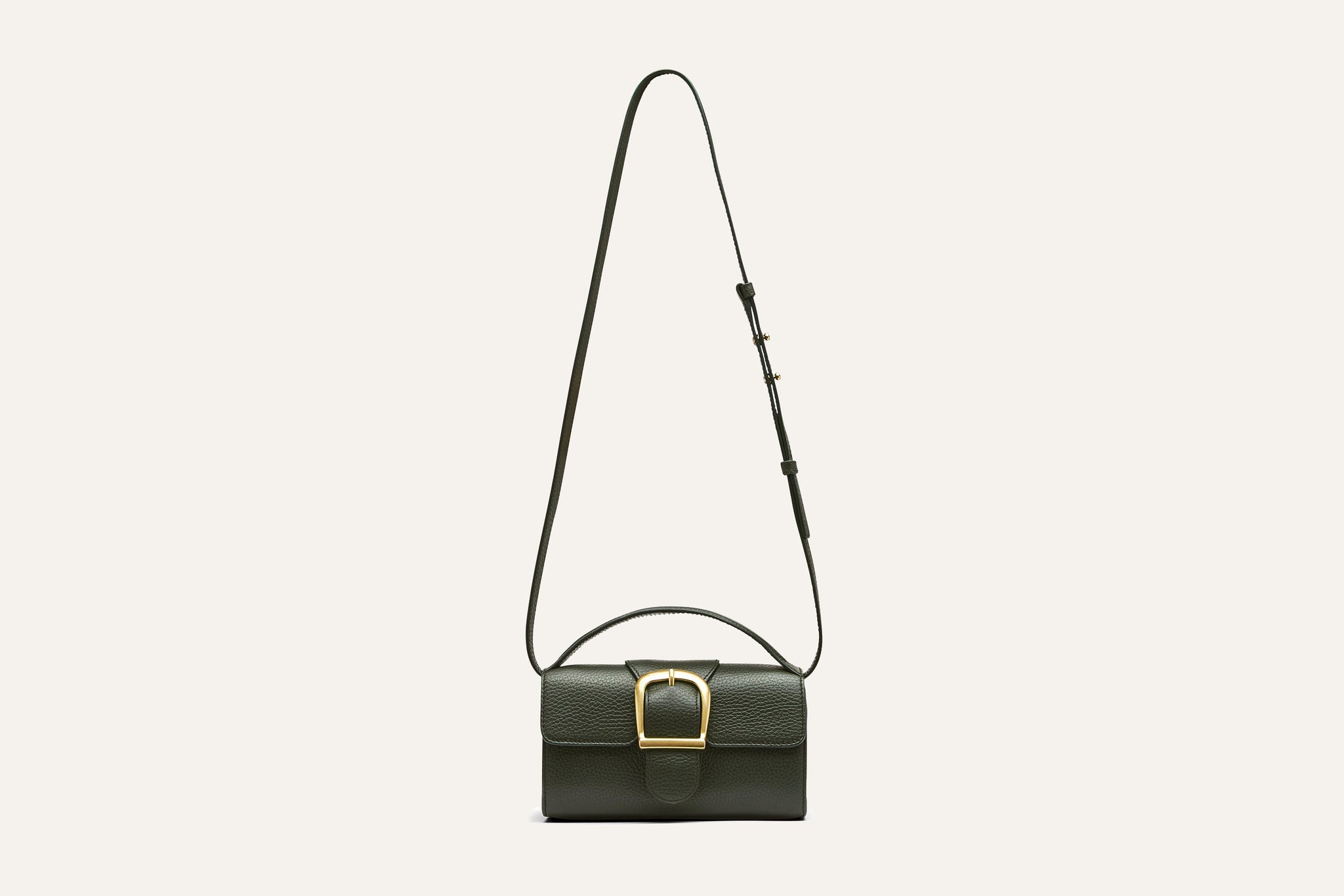 Rylan, Rylan Studio, 9.40 Forest Soft Grained Mini Satchel with Flat Handle, Made in Italy